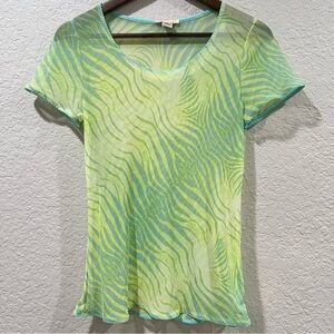 Roberto Cavalli green Sheer Camisole Top size 44 / 10